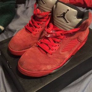 Jordan 5 red suede